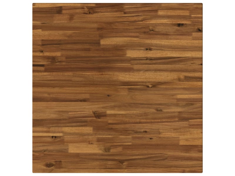  Table à manger moderne 90x90x75 cm bois d'acacia massif naturel et noir carré shl60935  - Conforama D