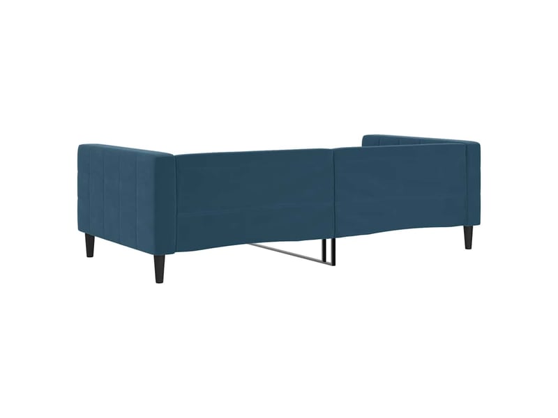  Lit simple- lit adulte -  lit de repos sans matelas bleu 100x200 cm velours  - Conforama D