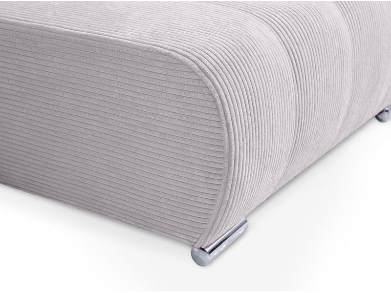  Canapé d'angle convertible velutti l velours côtelé poso gris clair, méridienne droite avec coffre  - Conforama E