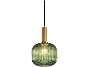 Suspension vintage industrielle, plafonnier suspendu rétro, abat-jour en verre avec support lampe laiton poli - rwsuspension