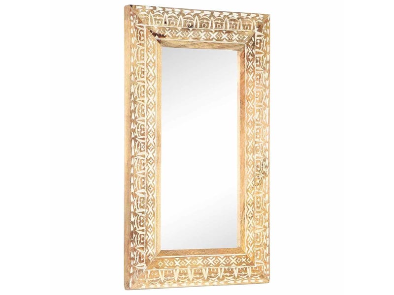  Miroir, miroir décoratif sculpté à la main 80x50x2,6 cm bois de manguier solide cf62922  - Conforama B