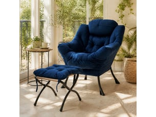 Pouf / repose pied <strong></strong> <strong></strong> bleu