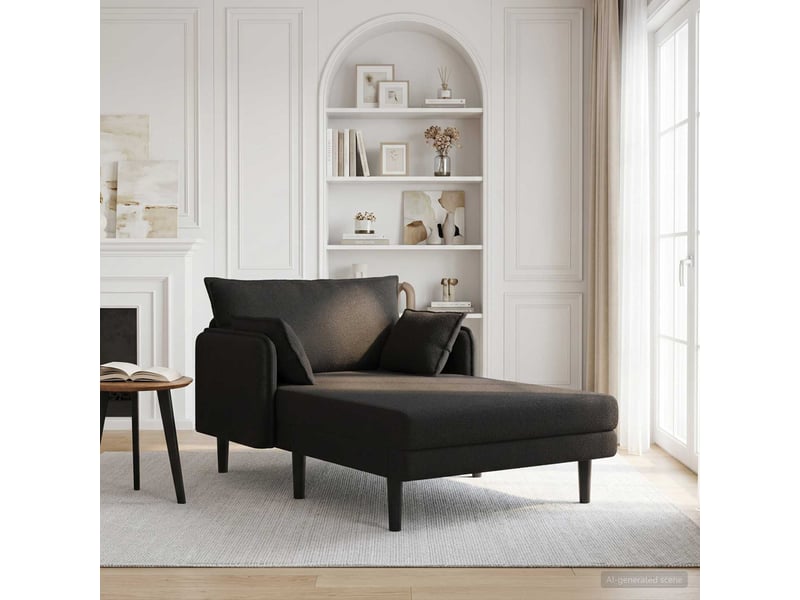  Vidaxl grande méridienne noir bouclé  - Conforama B