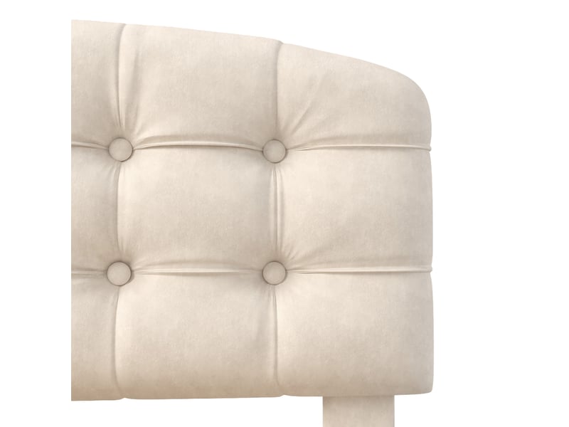  Lit simple pour enfant, avec tête de lit incurvée à hauteur réglable, tiroirs et espaces de rangement, en velours, beige - 90 x 200 cm  - Conforama W