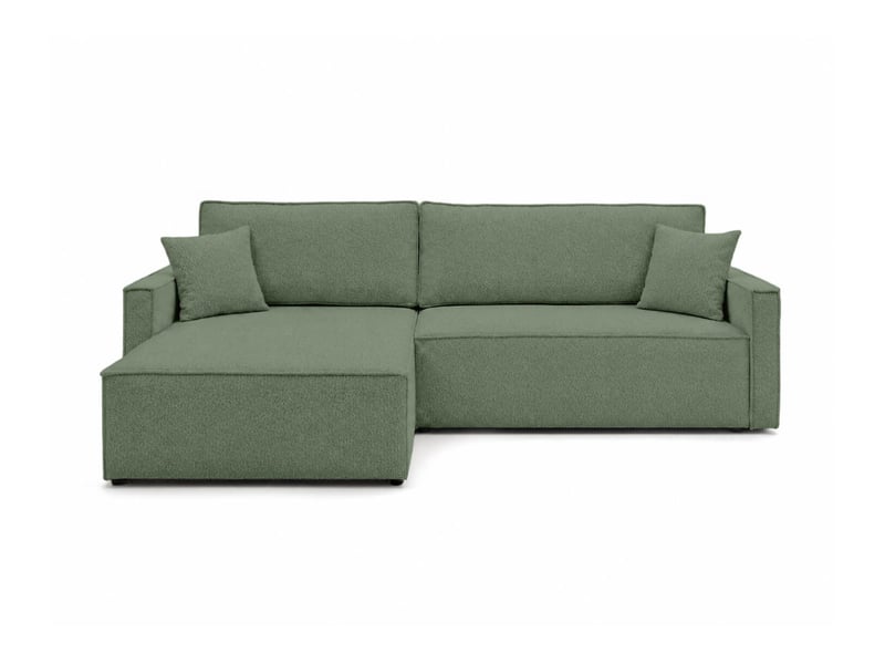  Farah - canapé d'angle max réversible et convertible 5 places accoudoirs slim en tissu bouclettes généreuses  - Conforama E