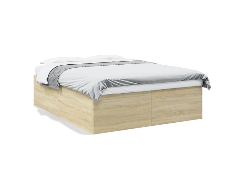  Lit double- lit adulte -  cadre de lit sans matelas chêne sonoma 150x200 cm  - Conforama A