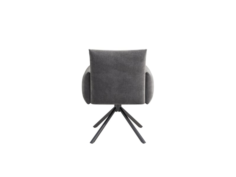  6 chaises salle à manger velours gris, pivotantes 360°, soutien lombaire, pieds métal – salon et bureau  - Conforama D