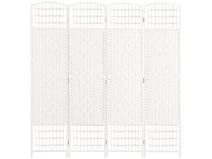 Paravent intérieur en bois séparateur de pièce cloison pliable 4 panneaux blanc 160 x 170 cm