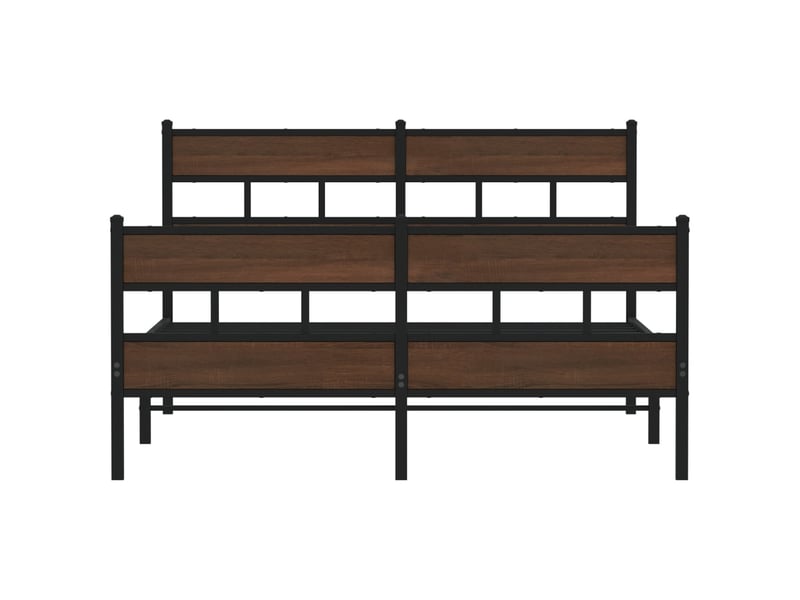  Lit double- lit adulte -  cadre de lit en métal sans matelas chêne marron 150x200 cm  - Conforama C