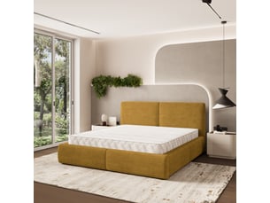 Lit coffre 180x200 cm MASSENO   coloris jaune