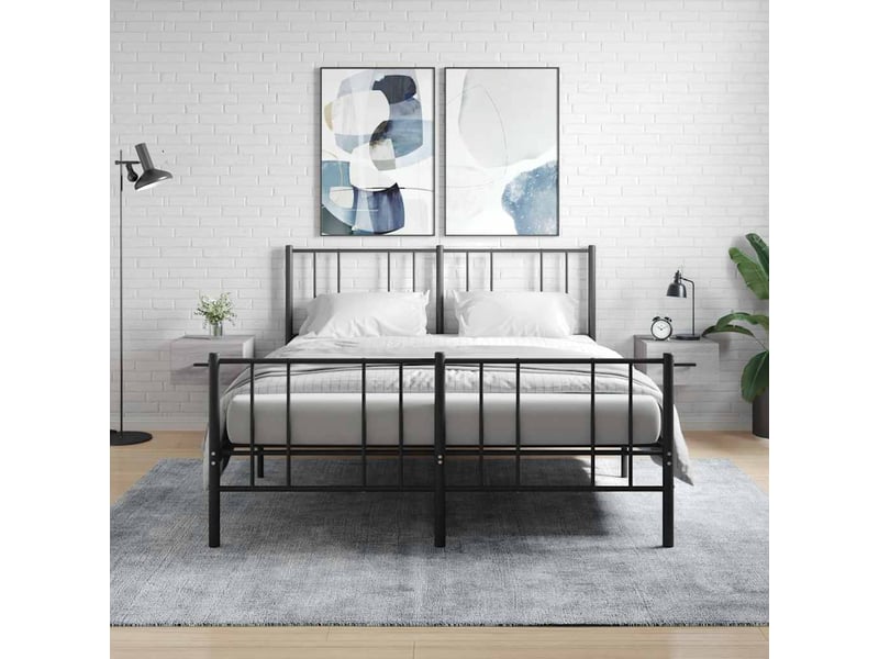 Lot de 2 table de chevet murales, table d'appoint sonoma gris 35x35x20 cm  - Conforama B