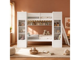 Lit superposé 2x90x200 cm <strong>BEAOK</strong>  <strong></strong> coloris blanc