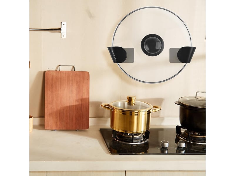  6 pièces support de couvercle de pot, adhésifs supports de rangement mural support de fixation  - Conforama B