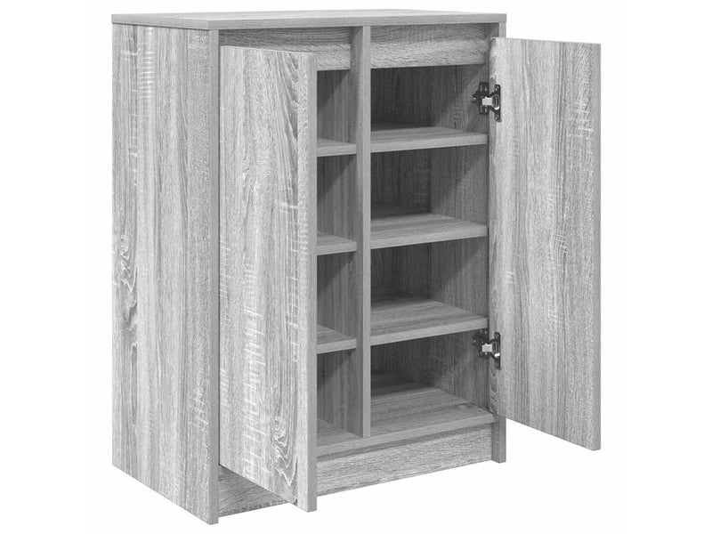  Meuble à chaussure, armoire à chaussures sonoma gris 57x34x76 cm bois d'ingénierie  - Conforama E