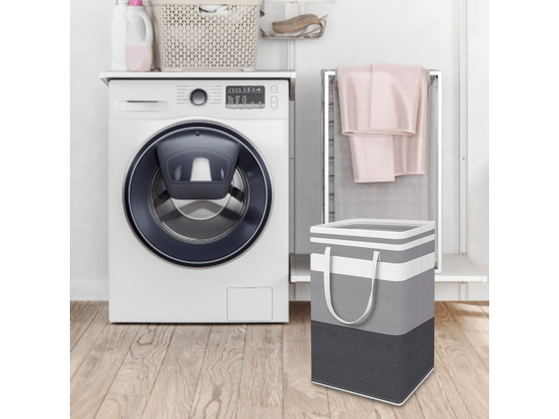  Panier à linge sale pliable de grande capacité (75 l), fabriqué en tissu oxford, avec poignées. Pour la salle de bain et le rangement du linge.  - Conforama B