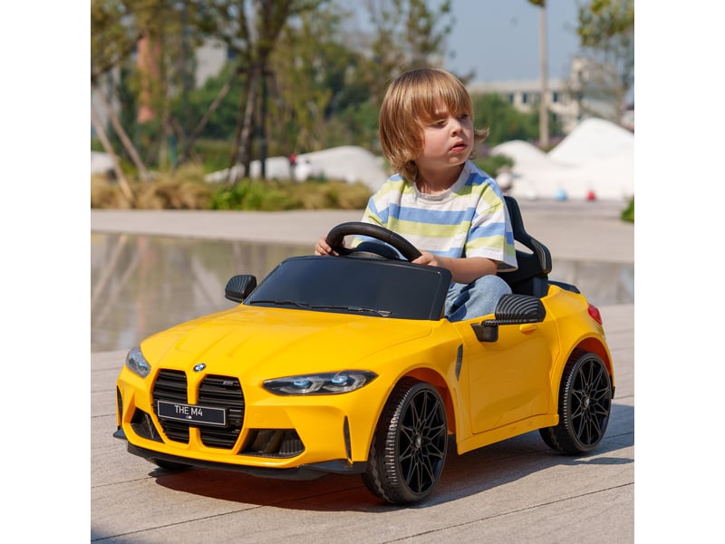  Bmw m4 sous licence, voiture électrique 12 v pour enfants, double moteur, jaune  - Conforama C