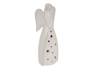 Ange de noël lumineux led en céramique h. 24 cm