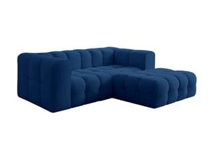 Canapé d'angle droit fixe LOUNGITUDE MILOE 3 places Velours Bleu foncé