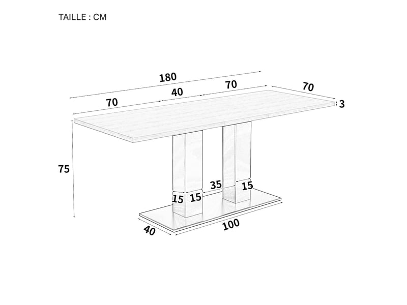 Table à manger extensible en mdf coloris bois naturel 140-180x70x75 cm - pangivo - Conforama C