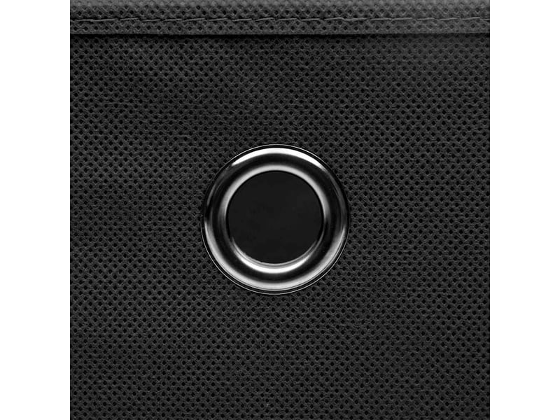  Boîtes de rangement avec couvercles 10 pcs 28x28x28 cm noir  - Conforama E