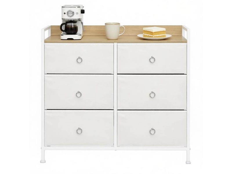 Commode de rangement à 6 tiroirs – blanc – 80 x 29 x 78 cm  - Conforama A
