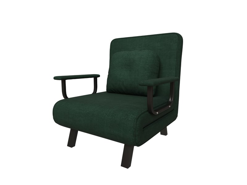  Chaise longue 60x60x79 cm inclinable 180° en chenille vert foncé  - Conforama A