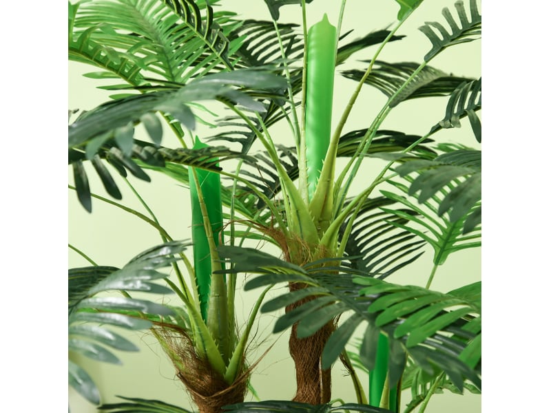 Palmier artificiel en pot 100 cm – vert – 27 branches modelables pour décoration intérieure et extérieure - Conforama E