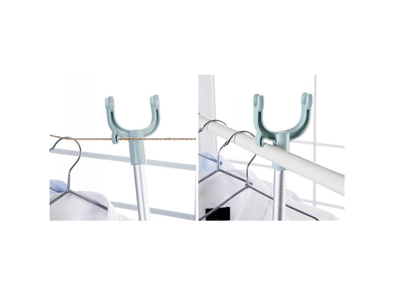  Perche à vêtements télescopique réglable en aluminium avec cintres, tringle à habits extensible pour dressing, lot de 2  - Conforama B