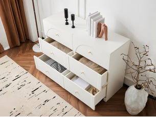 Commode 6 tiroir(s) SEYAKANY coloris blanc largeur 120 cm