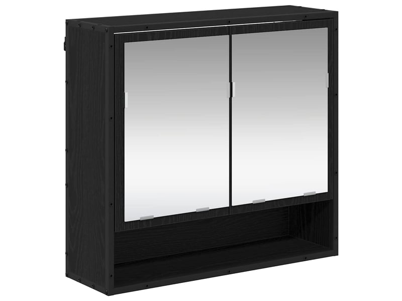  Ensemble de mobilier de salle de bain 3 pièces chêne noir cf64459  - Conforama E