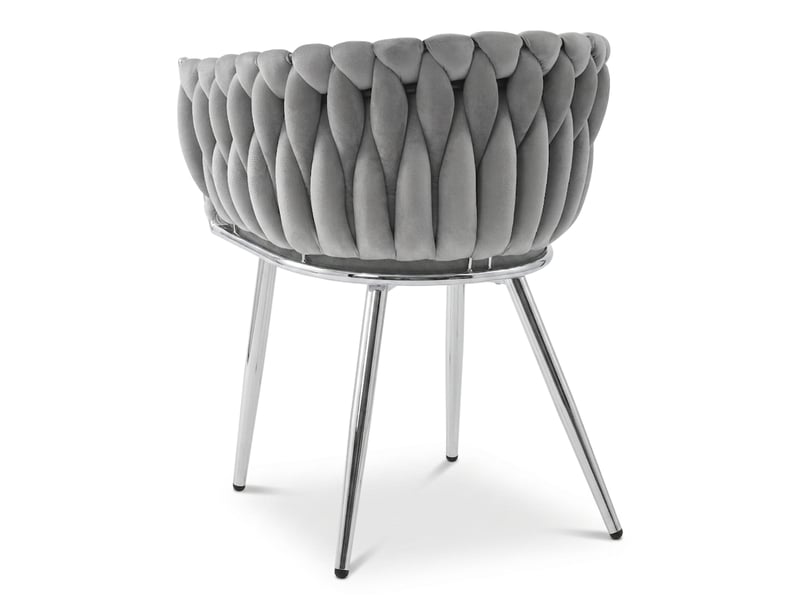  Chaise - leobert - orion - velours gris clairpieds chromés - 61 x 55 x 79 cm - lot de 2  - Conforama E