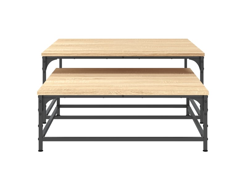  Tables basses gigognes 2 pcs | table de salon chêne sonoma bois d'ingénierie  - Conforama E