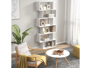 Bibliotheque coloris blanc 6 étagère(s) PANGIVO - 80 cm x 192 cm