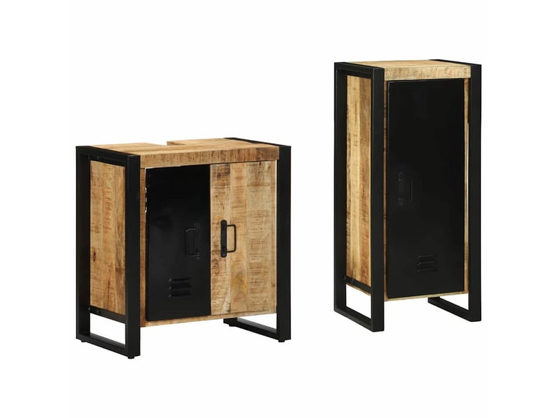  Ensemble de mobilier de salle de bain 2 pièces marron et noir cf64234  - Conforama B