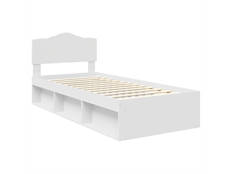 Lit simple- lit adulte - cadre de lit blanc 100 x 200 cm bois de pin massif - Conforama C