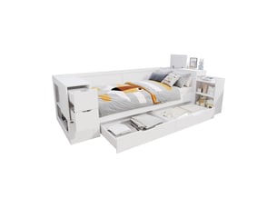 Lit banquette 90x200 cm <strong></strong>  <strong></strong> coloris blanc