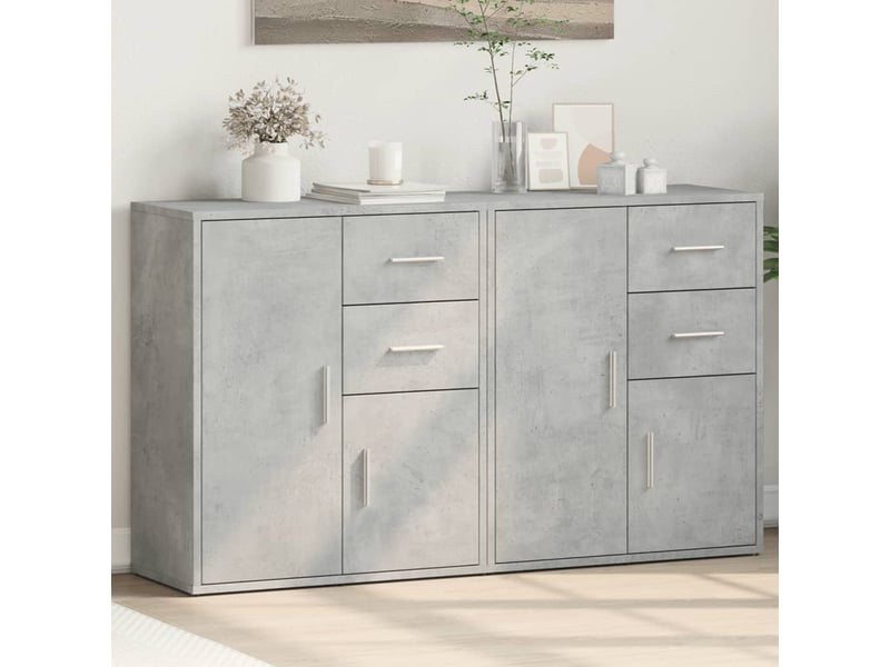  Buffets 2 pcs - bahut - meuble de rangement gris béton 60x31x70 cm bois d'ingénierie  - Conforama B