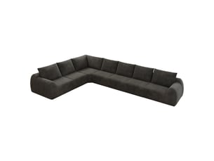 Canapé 7 places d'angle en l - 401x267x85cm - canapé salon mousse haute résilience avec tissu chenille sans montage - gris foncé