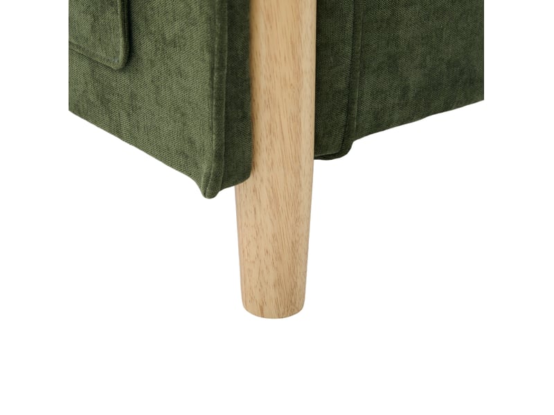  Canapé d'angle fixe 3 places en tissu vert avec méridienne réversible et rangement, idéal pour petits espaces  - Conforama D