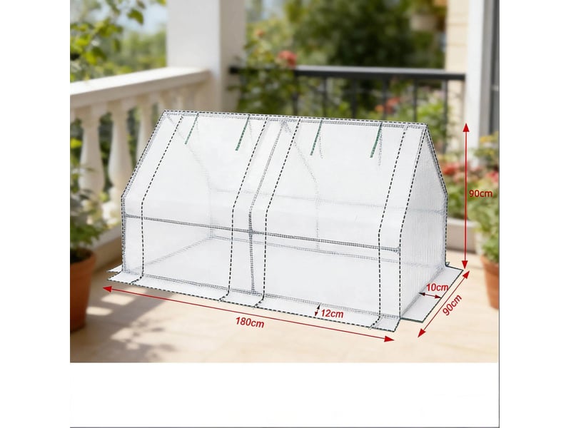  Mini-serre 180x90x90 cm structure en métal verte  - Conforama E