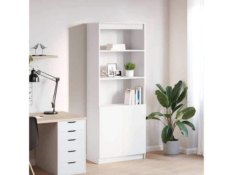  Buffet haut - bahut - meuble de rangement blanc 70x35x180 cm bois d'ingénierie  - Conforama B