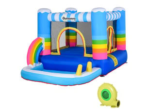 Château gonflable pour enfants avec trampoline et piscine, pompe électrique incluse, 280 x 170 x 155 cm, multicolore