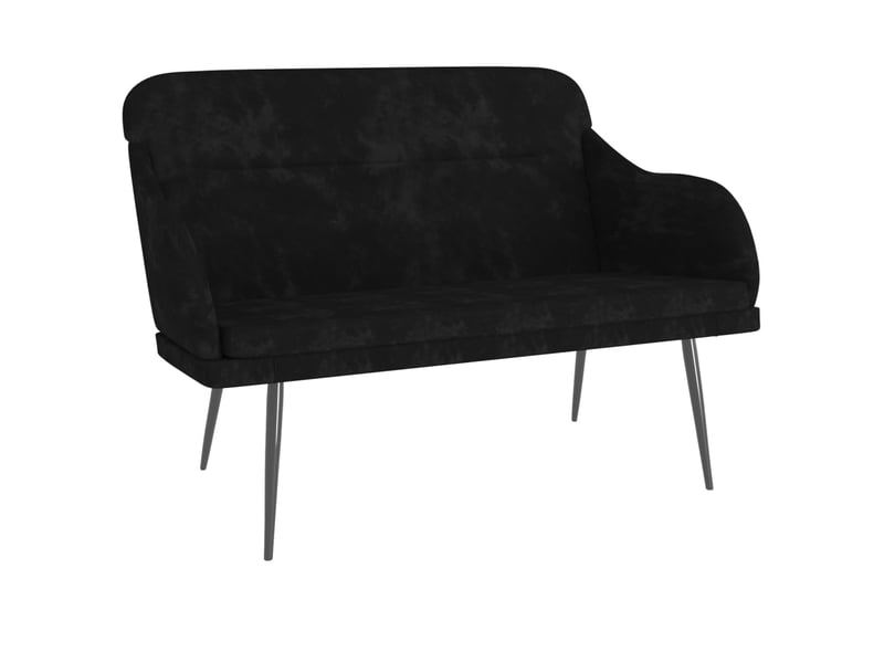  Banc chambre, banc de lit noir 110x76x80 cm velours  - Conforama A