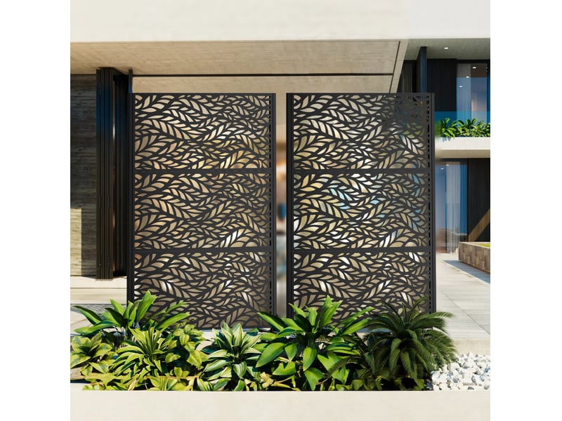  Brise-vue 116x183 cm autoportant métal noir  - Conforama B