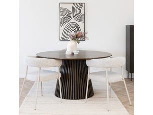 Kairn- table à manger ronde 46 personnes ø140 cm chêne fumé