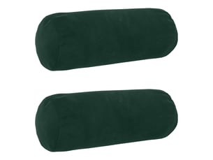 Lot de 2 coussins avec oreiller, coussins décoratifs heerlen vert foncé velours cf50652