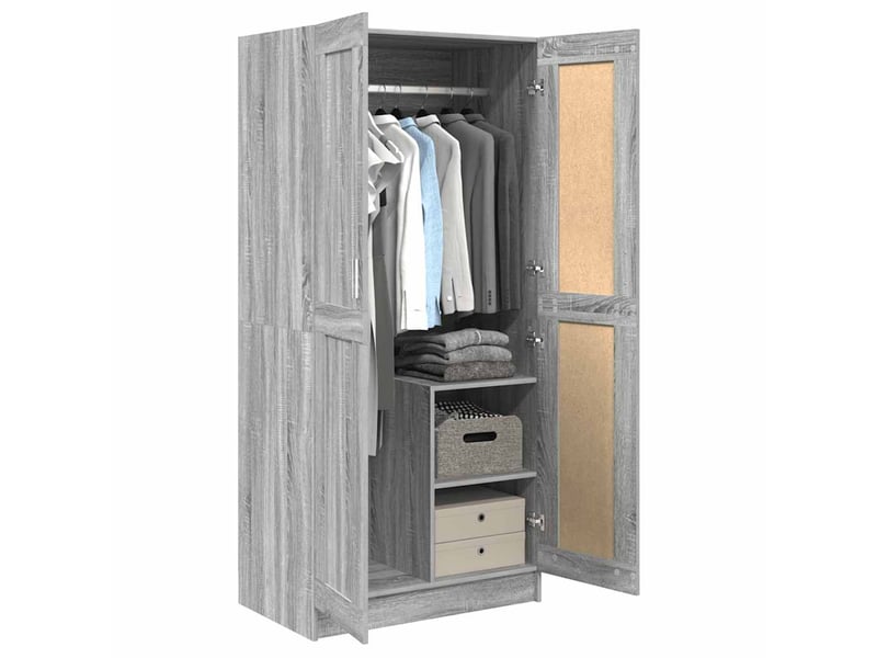  Garde-robe, armoire de rangement sonoma gris 82,5x51,5x180 cm bois d'ingénierie  - Conforama D