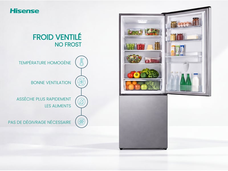 Réfrigérateur combiné (congél en bas) HISENSE RB343D4WDC - Conforama M