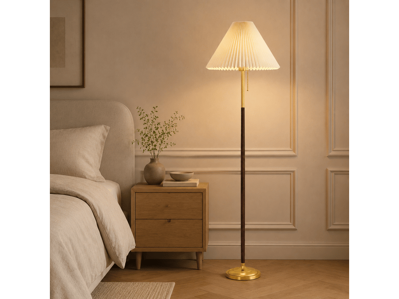  Lampadaire plissé doré ASLED-761 - Conforama C