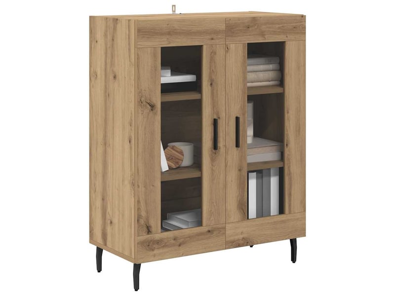  Buffet - bahut - meuble de rangement chêne artisanal 69,5 x 34 x 90 cm bois d'ingénierie  - Conforama C